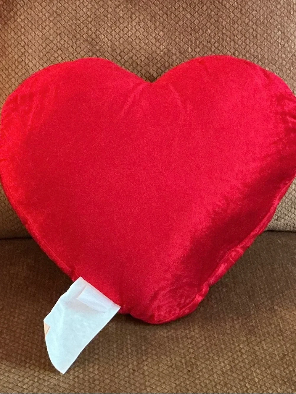 Tahari Embroidered Red and Cream Floral Heart Pillow